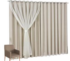 Cortina Blackout com voil 3,00x2,50 Para Varão Simples Cortina Blackout com voil 3,00x2,50 Para Varão Simples