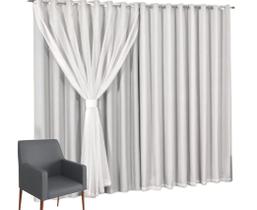 Cortina Blackout com voil 5,00x2,50 Para Varão Simples Cortina Blackout com voil 5,00x2,50 Para Varão Simples