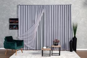 Cortina Blackout Com Voil 6,00x2,70 Para Trilho Suíço -
