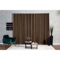 Cortina Blackout com Voil 6,00x2,70m para Trilho Suíço Marrom-escuro Ludatex Cortina Blackout com Voil 6,00x2,70m para Trilho Suíço Marrom-escuro Ludatex