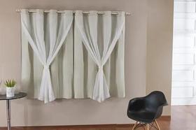 Cortina Blackout Com Voil Corta Luz Lava Facil 2,00x1,30 M