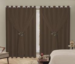 Cortina Blackout Com Voil Liso Para Sala ou Quarto 3,00m x 2,80m