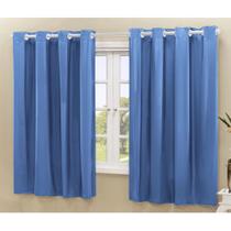 Cortina Blackout Corta 100% Luz Solar Blecaute 2,20 X 1,30 Sala Quarto Varias Cores Exclusivo - Azul