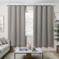 Cortina Blackout Corta Luz 2,60 X 1,30 Sala Quarto Tecido Blecaute Escurece Janela Ilhós Varão