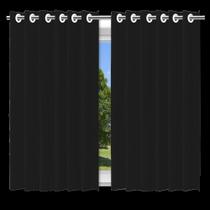 Cortina Blackout Corta Luz Preto 280X140Cm Com Ilhós Pvc