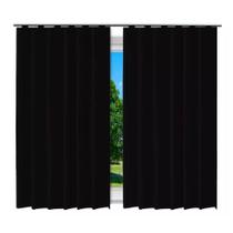 Cortina Blackout Corta Luz Preto 280X250Cm Com Ilhós Pvc