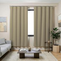 Cortina Blackout Corta Luz Trilho Suíço 2,60 X 1,30 Tecido Blecaute Escurece Janela Quarto Ilhós