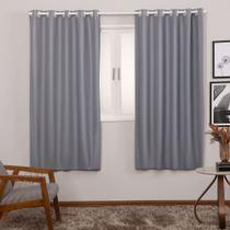 Cortina Blackout de PVC 2,80m x 1,80m Cinza Corta Luz