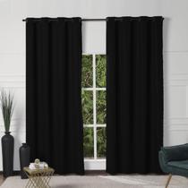 Cortina Blackout de PVC 2,80m x 1,90m Preto para Varão Simples Cortina Blackout de PVC 2,80m x 1,90m Preto para Varão Simples
