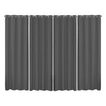 Cortina Blackout de PVC 5,60m x 2,30m Cinza para Varão Simples