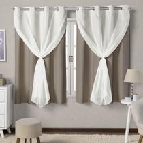 Cortina blackout de pvc com voil 2,20x1,30