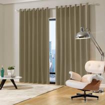Cortina Blackout de Sala e Quarto Em Tecido 3,00 x 2,50 Bege Escuro Admirare