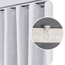 Cortina Blackout De Tecido 100% Vedação Trilho Suisso 2,60x2,50m Branco Gelo Cortina Blackout De Tecido 100% Vedação Trilho Suisso 2,60x2,50m Branco Gelo