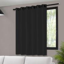 Cortina Blackout de Varão Dupla Face 140x140cm com Ilhós Vida Pratika Preta