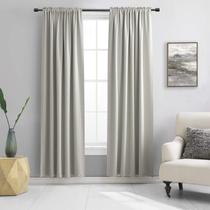 Cortina Blackout DONREN de 229 cm de comprimento para sala de estar cinza claro Cortina Blackout DONREN de 229 cm de comprimento para sala de estar cinza claro