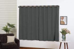 Cortina Blackout Em Suede Para Sala 2,80x1,70 Cinza