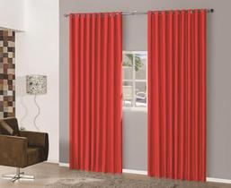 Cortina Blackout Em Tecido 2,00X1,80 Corta Luz Vermelho