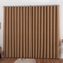 Cortina Blackout Em Tecido 3x 2,80m Blecaute Corta Luz Avelã