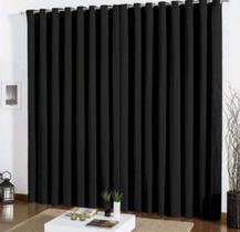 Cortina Blackout Em Tecido 4,00x2,80 Corta Luz Preta