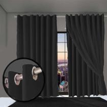 cortina blackout em tecido Bruna 5,00 x 2,70 c/voal preto