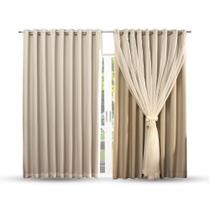 Cortina Blackout em Tecido com Voil 2,80m x 2,30m - Marias Enxoval Cortinas