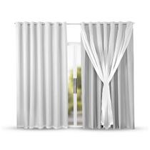 Cortina Blackout em Tecido com Voil 3,00m x 2,70m - Marias Enxoval Cortinas