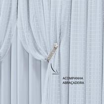 Cortina Blackout em tecido com Voil Xadrez Montreal 3,00 X 2,50 Branco Cortina Blackout em tecido com Voil Xadrez Montreal 3,00 X 2,50 Branco