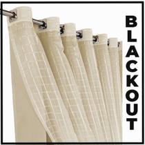 cortina blackout em tecido Fiori 5,00 x 2,70 c/voal bege