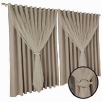 cortina blackout Fiori 8,00 x 2,90 corta luz voal branco
