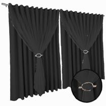cortina blackout Fiori de tecido 7,00 x 2,90 varão preto