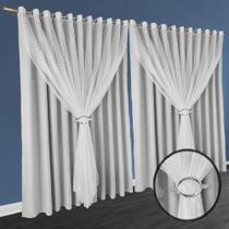 cortina blackout Fiori em tecido 6,00 x 2,80 c/voal palha