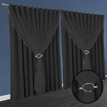 cortina blackout Fiori para varão 8,00 x 2,60 voal branco