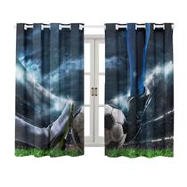Cortina Blackout Futebol 2,00L x 1,40A Quarto Infantil (Sala ,Estampada, Decorativa, Menino, Menina, Janela)