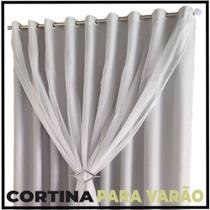 cortina blackout Lisboa 5,50 x 2,70 de varão c/ ilhios cinza