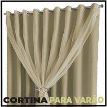 cortina blackout Lisboa 7,00 x 2,70 corta luz c/voal bege