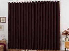 Cortina Blackout Lisboa Luxo Ilhós Cromado Marrom Escuro 3M Cortina Blackout Lisboa Luxo Ilhós Cromado Marrom Escuro 3M