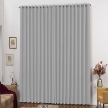 Cortina Blackout Liso 3 x 2,80 Corta Luz Cinza-claro
