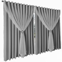 cortina blackout Livia corta luz 5,00 x 2,60 c/voal palha