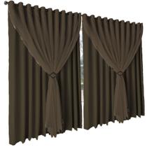 cortina blackout Livia corta luz 5,00 x 2,80 varão marrom