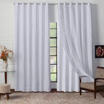 Cortina Blackout Longa Tecido com Voal Xadrez 3m Quarto Sala Cortina Blackout Longa Tecido com Voal Xadrez 3m Quarto Sala