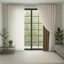 Cortina Blackout Longa Tecido com Voal Xadrez 6m Quarto Sala Cortina Blackout Longa Tecido com Voal Xadrez 6m Quarto Sala