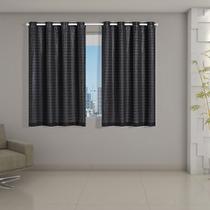 Cortina Blackout Model M10 Com Voil Xadrez 2,80cm X 1,60cm