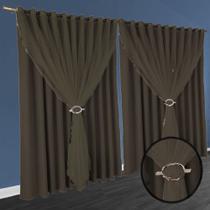 cortina blackout para quarto e sala 5,50 x 2,40 Fiori bege