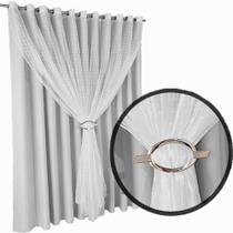 cortina blackout para quarto e sala 5,50 x 2,40 Fiori marro