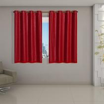 Cortina Blackout Pata Com Voil Xadrez 2,0 M X 1,4 M Vermelho