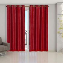 Cortina Blackout Pata Com Voil Xadrez 2,8 M X 2,3 M Vermelho