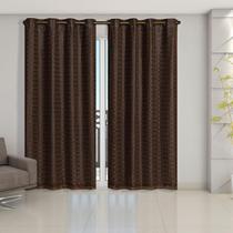 Cortina Blackout Pata Com Voil Xadrez 2,80 M X 2,30 M Tabaco