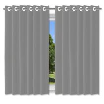 Cortina Blackout Pelicula C/Ilhos Cinza 280X280