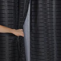 Cortina Blackout Prata com Voil Xadrez 2,00 m x 1,40 m - Preto - EDDI CASA