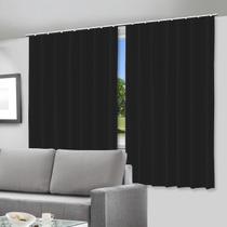 Cortina Blackout Preto - 280X280Cm - com Alça para Varão
